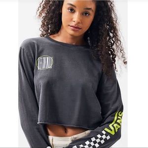 Vans Pacsun Crop OTW Checker Grey Long Sleeve  Tee